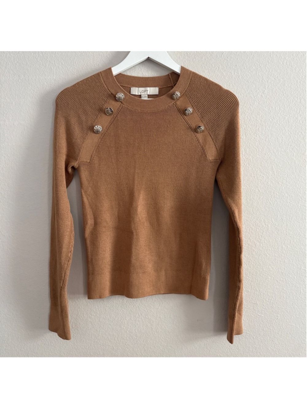 Women's LOFT Brown Crew Neck Sweater Size S | [AB0249]